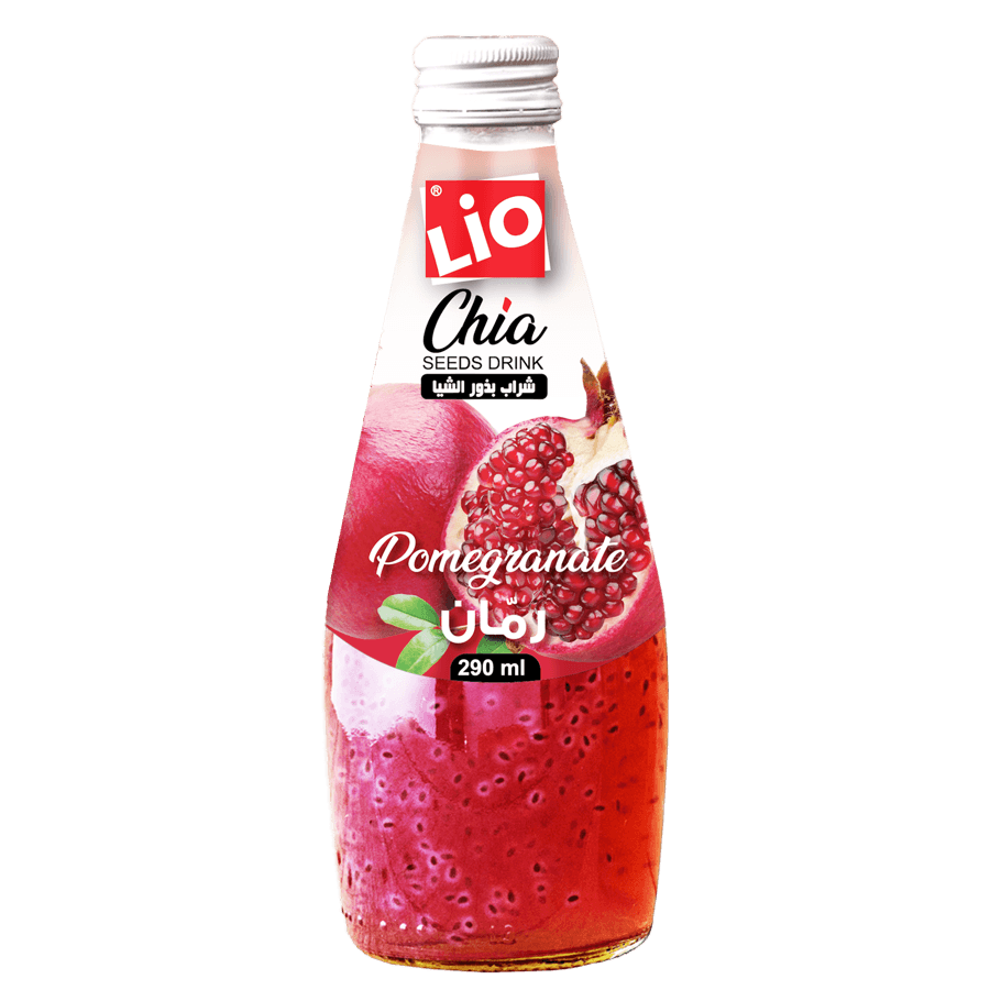 Chia Seed Drink with Pomegranate Flavor