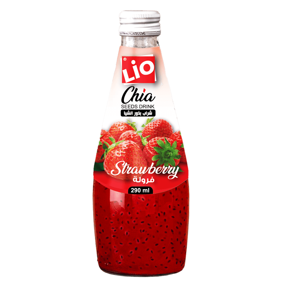 Chia Seed Drink with Strawberry Flavor
